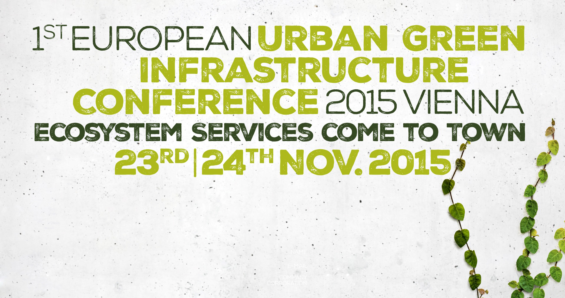 1st European Urban Green Infrastructure Conference