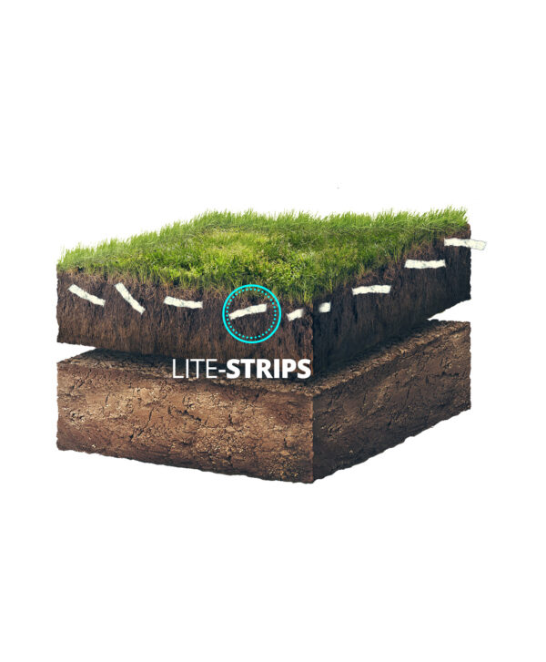 Gießhilfe, gegen Trockenheit, Bewässerung von Rasen, Garten, Grünflächen durch LITE-STRIPS